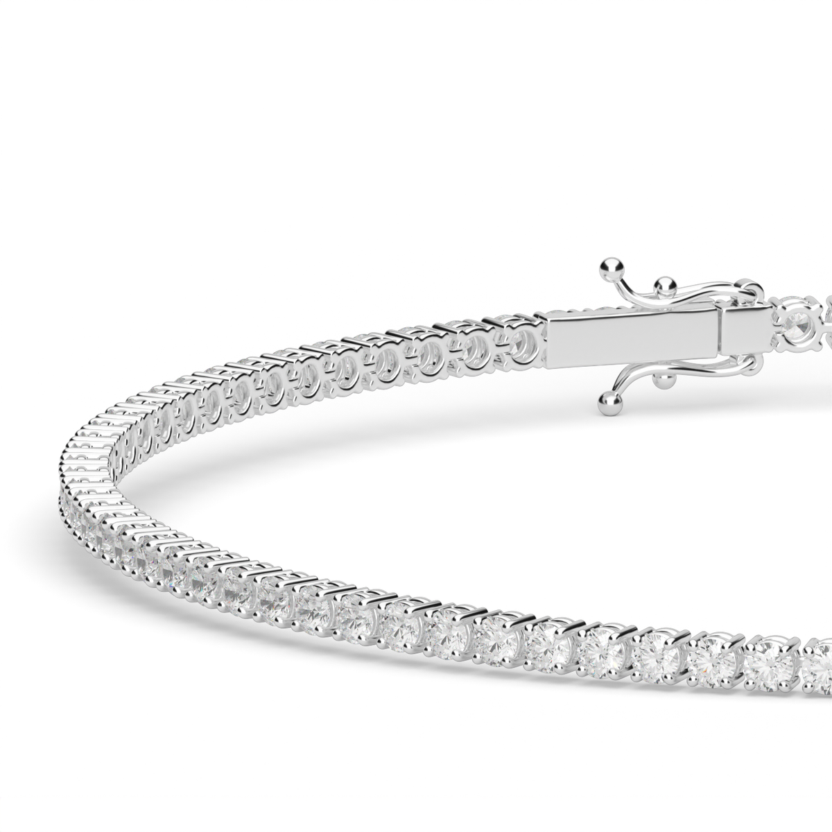 1 Carat Four Prong Diamond Tennis Bracelet — 14K White Gold / Lab Diamond (image)