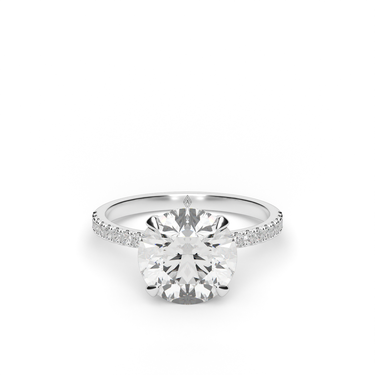 Petite Pavé Crown Diamond Engagement Ring