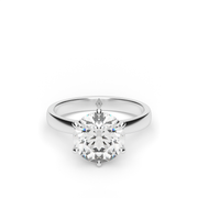 White Gold Solitaire Round Shape Diamond Engagement Ring With Prong Setting