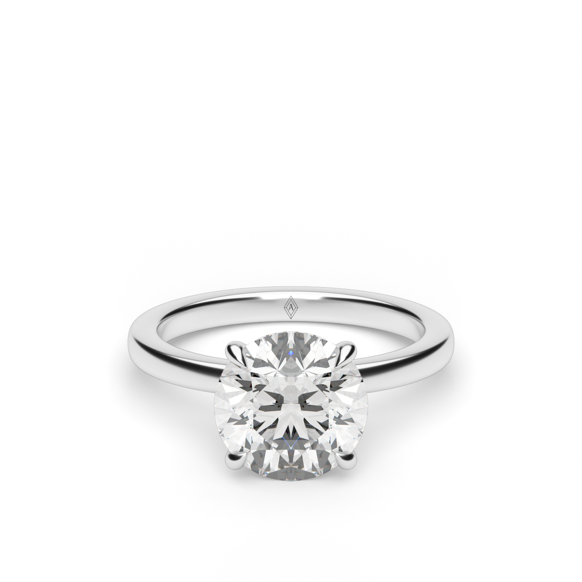 Hidden Halo Engagement Ring — 14K White Gold / Round / Lab Diamond (image)