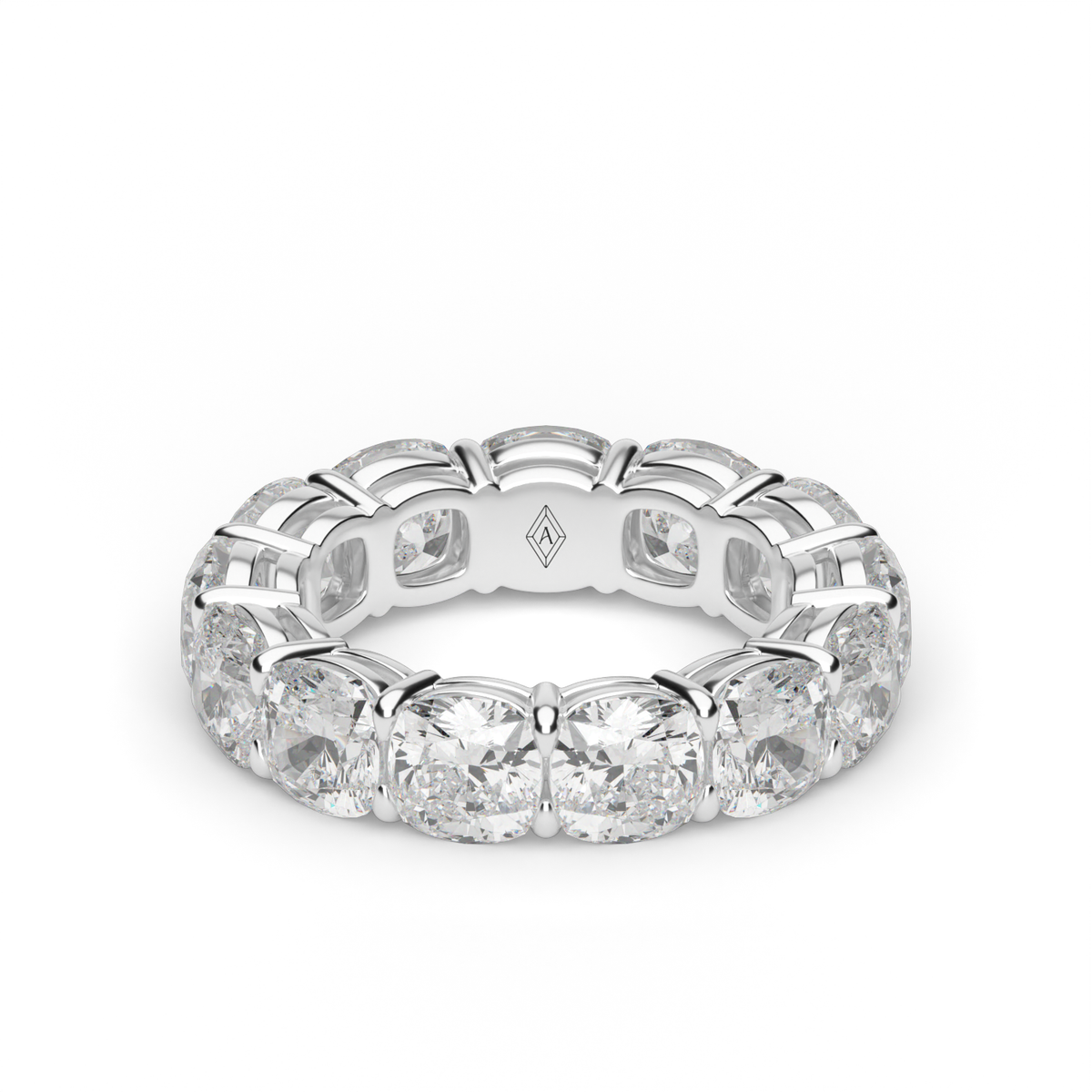 Cushion Cut Diamond Eternity Ring — 14K White Gold / 6 / Lab Diamond (image)
