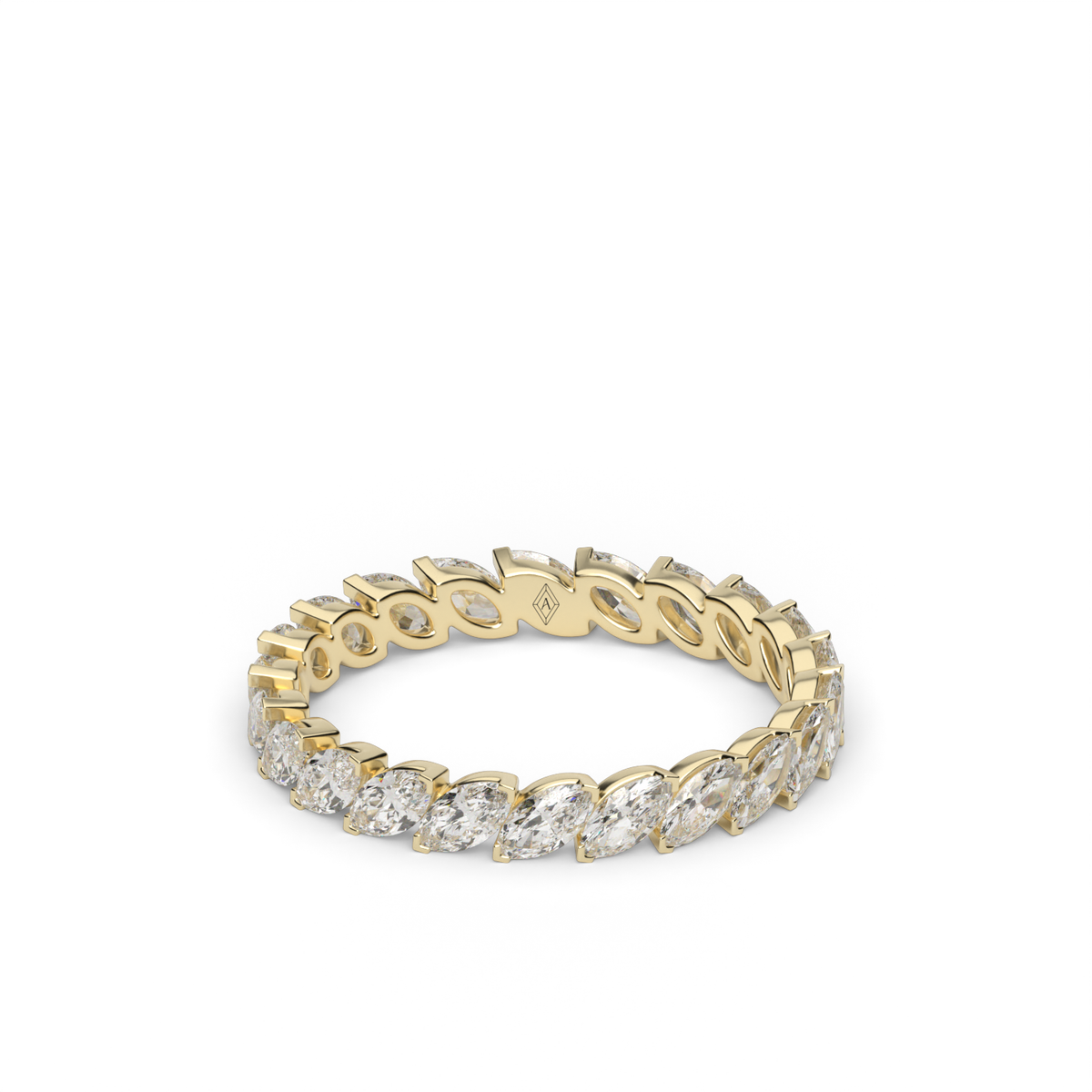 Elegant Marquise Cut Diamond Eternity Ring — 14K Yellow Gold / Lab Diamond (image)