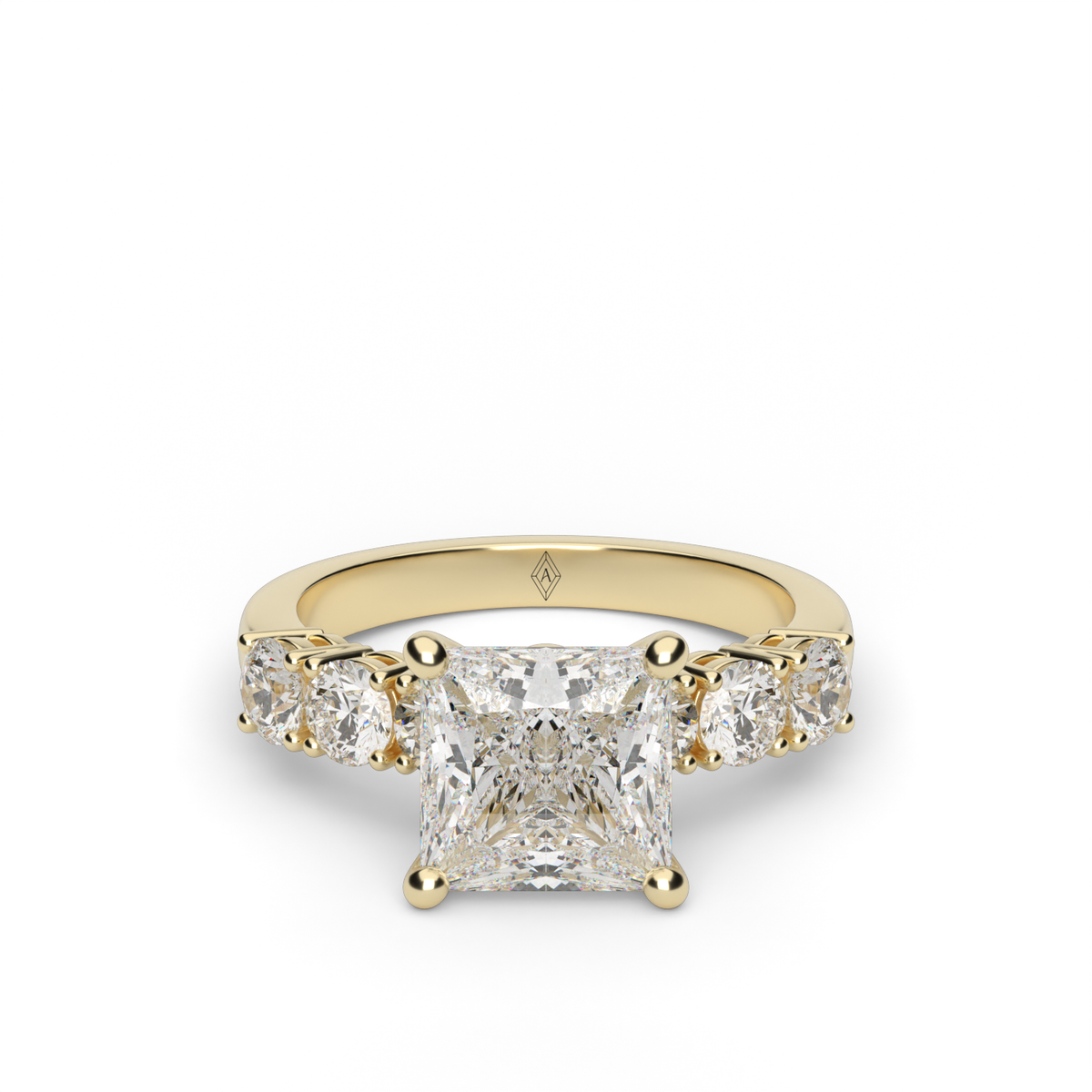 Prong Set Diamond Engagement Ring — 14K Yellow Gold / Princess / Lab Diamond (image)