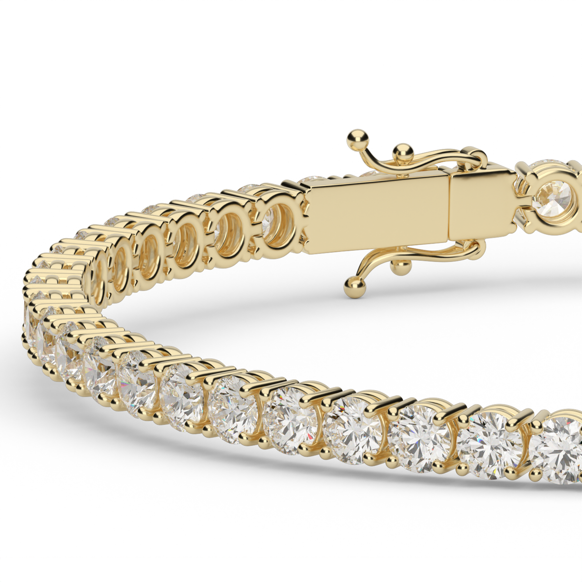 5 Carat Four Prong Diamond Tennis Bracelet — 14K Yellow Gold / Lab Diamond (image)