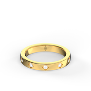 Yellow Gold Round SHape Diamond Eternity RIng/Band With Prong Setting