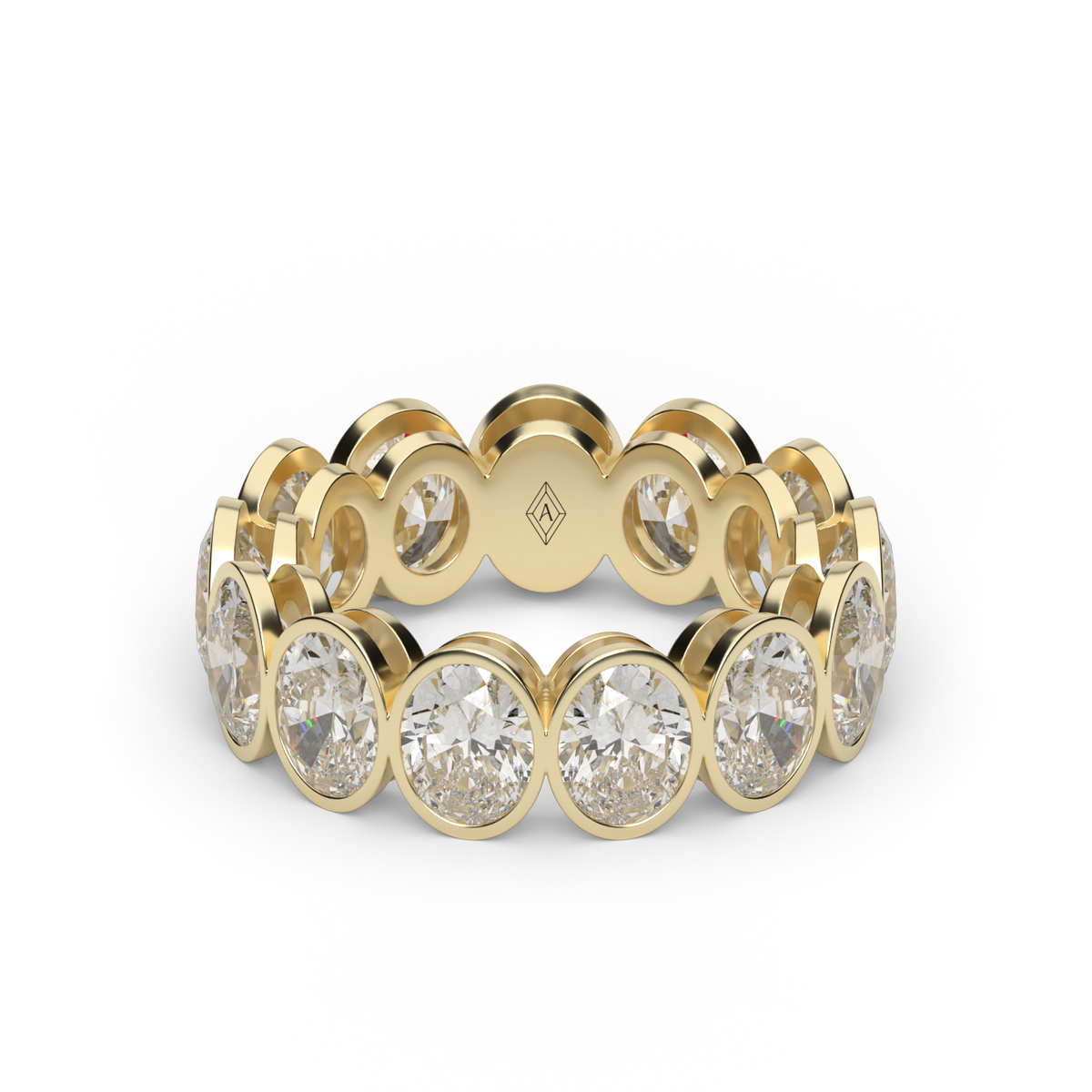 Oval Bezel Eternity Ring — 14K Yellow Gold / 4 / Lab Diamond (image)