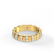 Yellow Gold Round DIamond Eternity Ring/Band With Share Prong Setting
