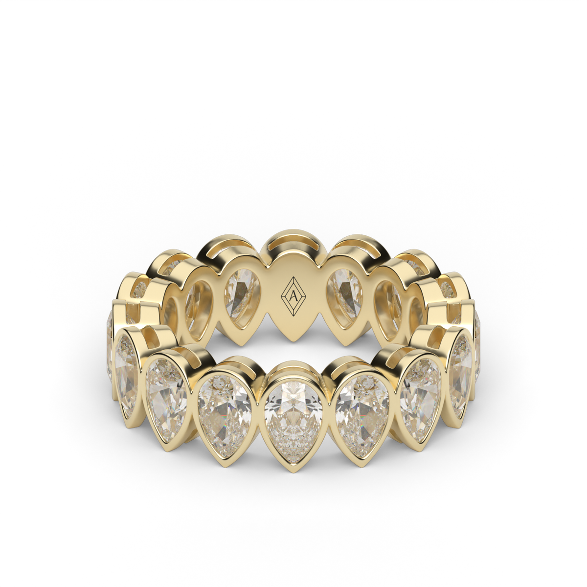 Pear Shape Bezel Eternity Ring — 14K Yellow Gold / 4 / Lab Diamond (image)