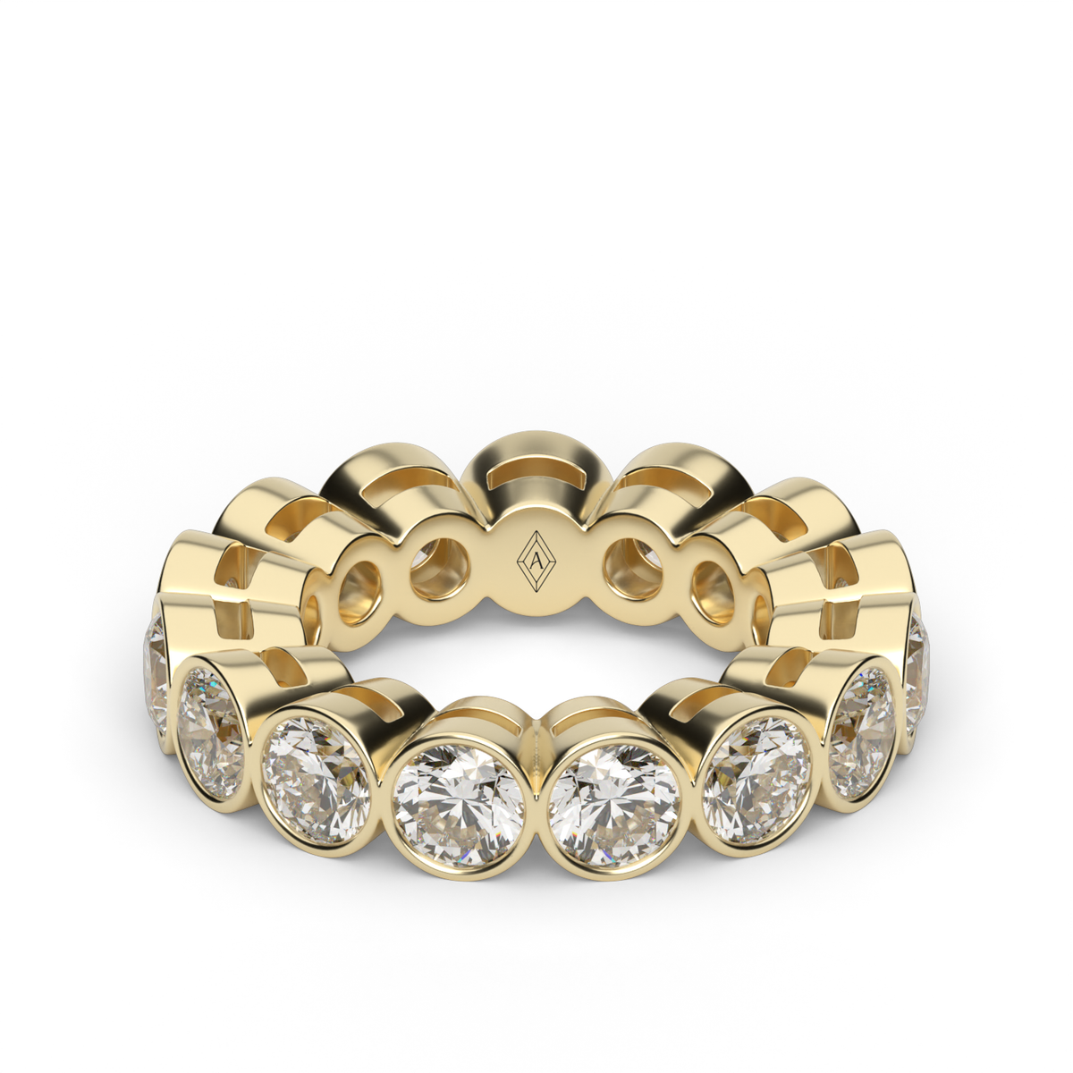 Round Bezel Eternity Ring — 14K Yellow Gold / 6 / Lab Diamond (image)