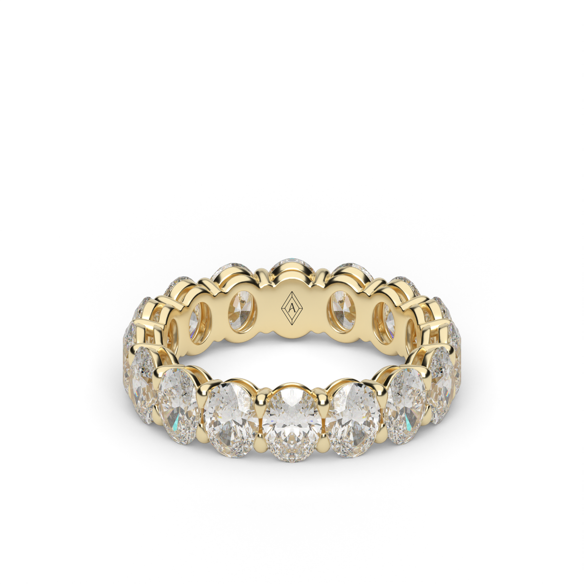 Oval Cut  Diamond Eternity Ring — 14K Yellow Gold / 4 / Lab Diamond (image)