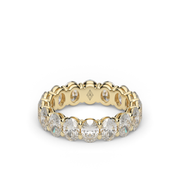 4 Carat Yellow Gold Oval Cut Diamond Eternity Ring/Band With Share Prong Setting