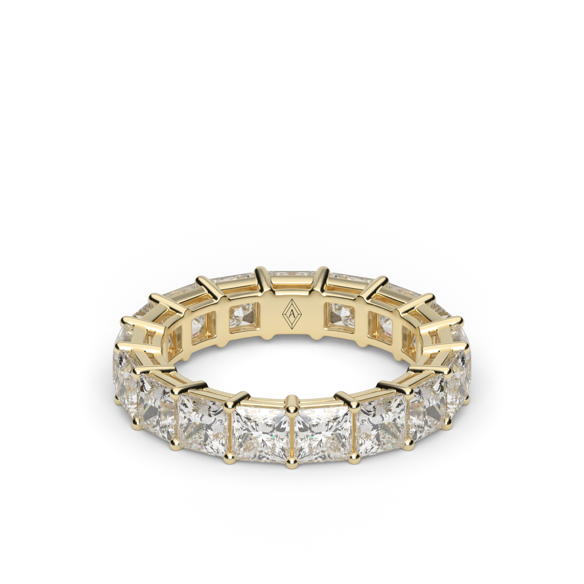 Princess Cut Diamond Eternity Ring — 14K Yellow Gold / 4 / Lab Diamond (image)