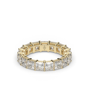4 Carat Yellow Gold Princess Cut Diamond Eternity Ring/Band With Share Prong Setting.