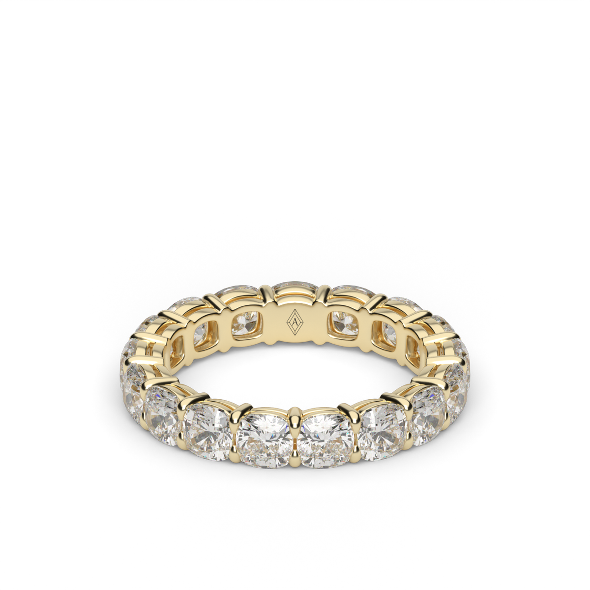 Cushion Cut Diamond Eternity Ring — 14K Yellow Gold / 4 / Lab Diamond (image)