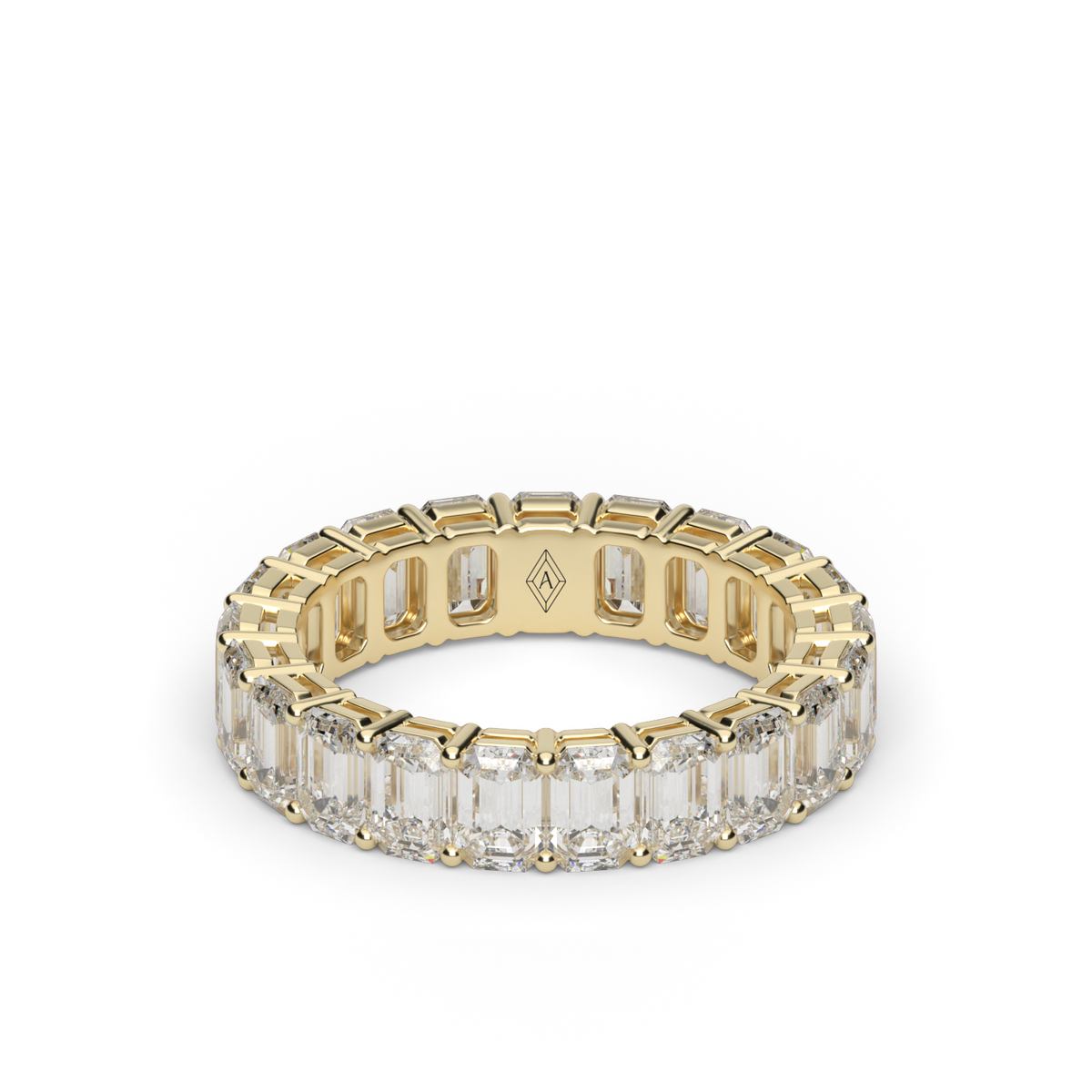 Emerald Shape  Diamond Eternity Ring — 14K Yellow Gold / 4 / Lab Diamond (image)