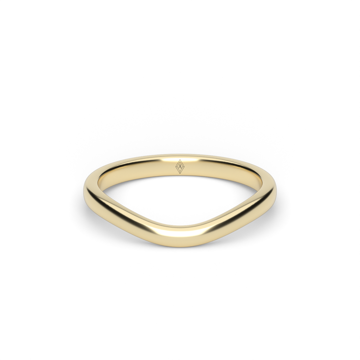Curved Wedding Ring — 14K Yellow Gold (image)