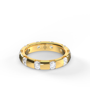 2 Carat Yellow Gold  Round Shape Diamond Eternity Ring/Band With Channel Set