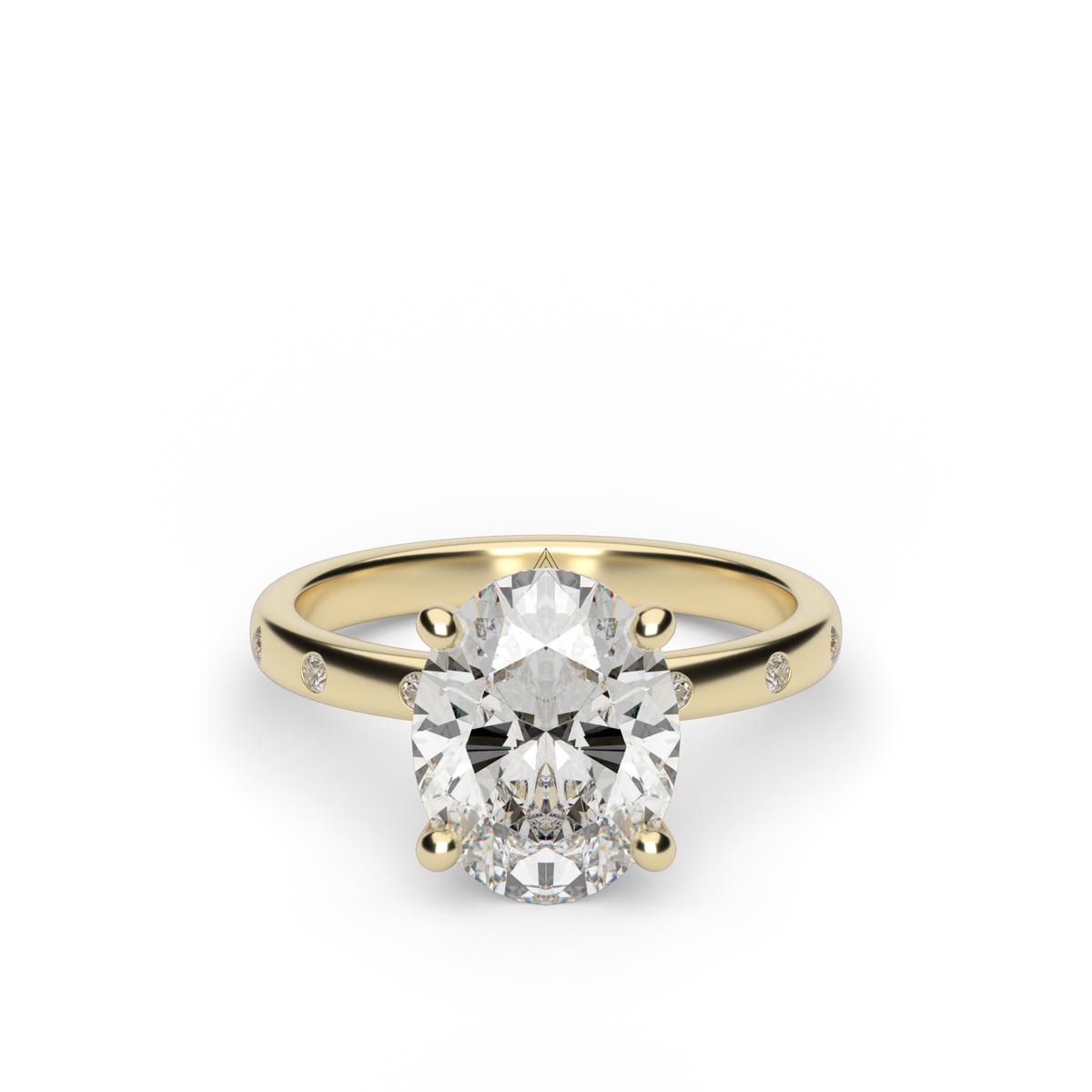 Modern Burnish-set Diamond Engagement Ring — 18K Yellow Gold / Oval / Lab Diamond (image)
