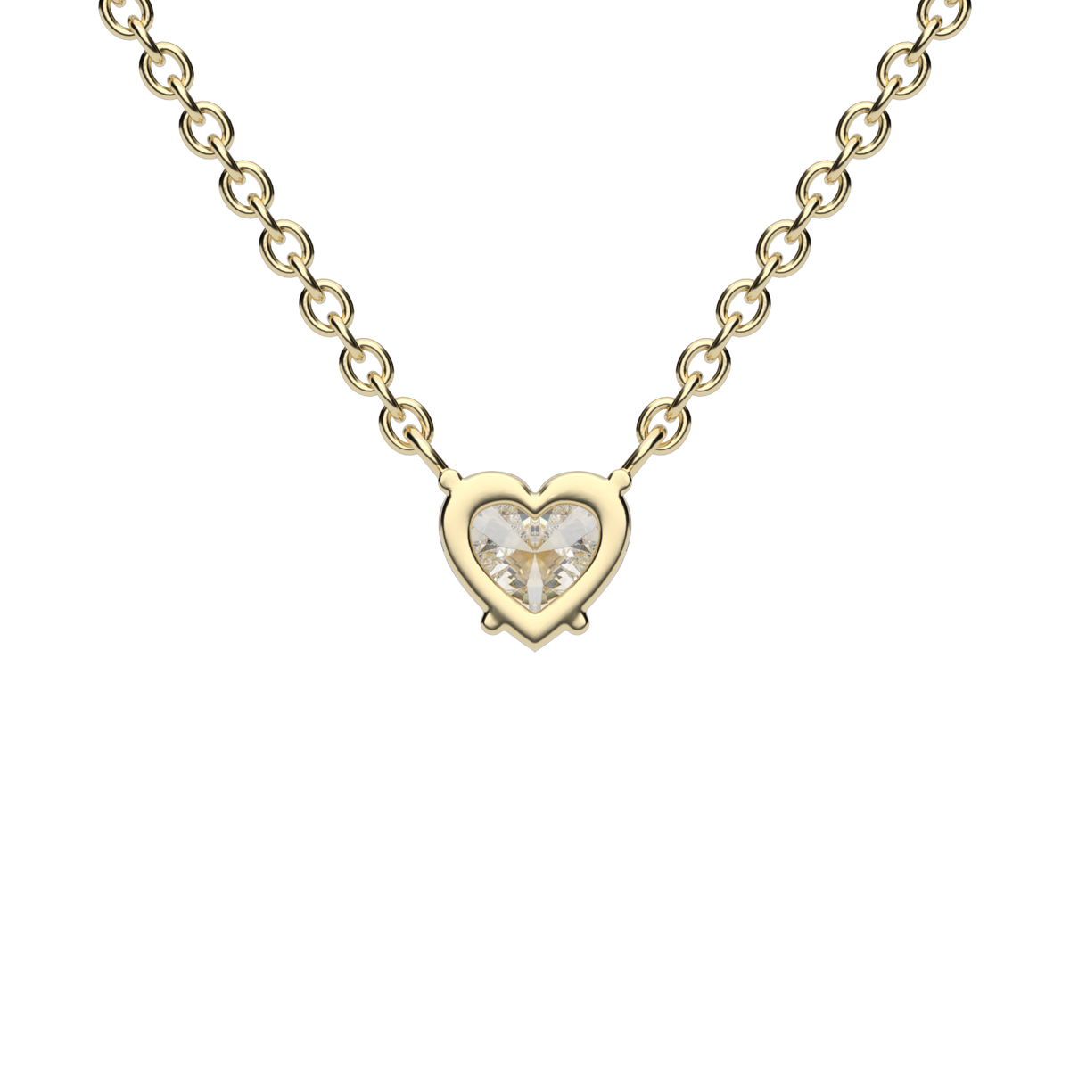 Classic Heart-Shaped Diamond Pendant — 14K Yellow Gold / Lab Diamond (image)