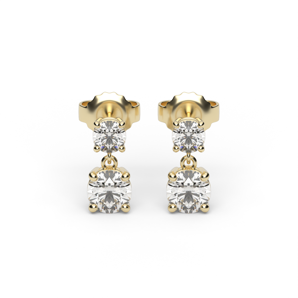 Two-Stone Earrings — 14K Yellow Gold / Lab Diamond (image)