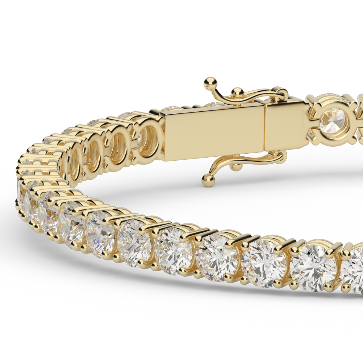 8 Carat Four Prong Diamond Tennis Bracelet — 14K Yellow Gold / Lab Diamond (image)