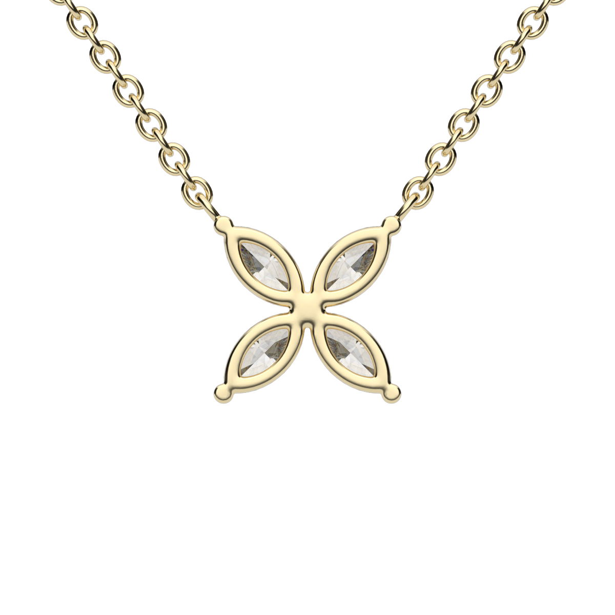 Marquise Cluster Pendant — 14K Yellow Gold / Lab Diamond (image)