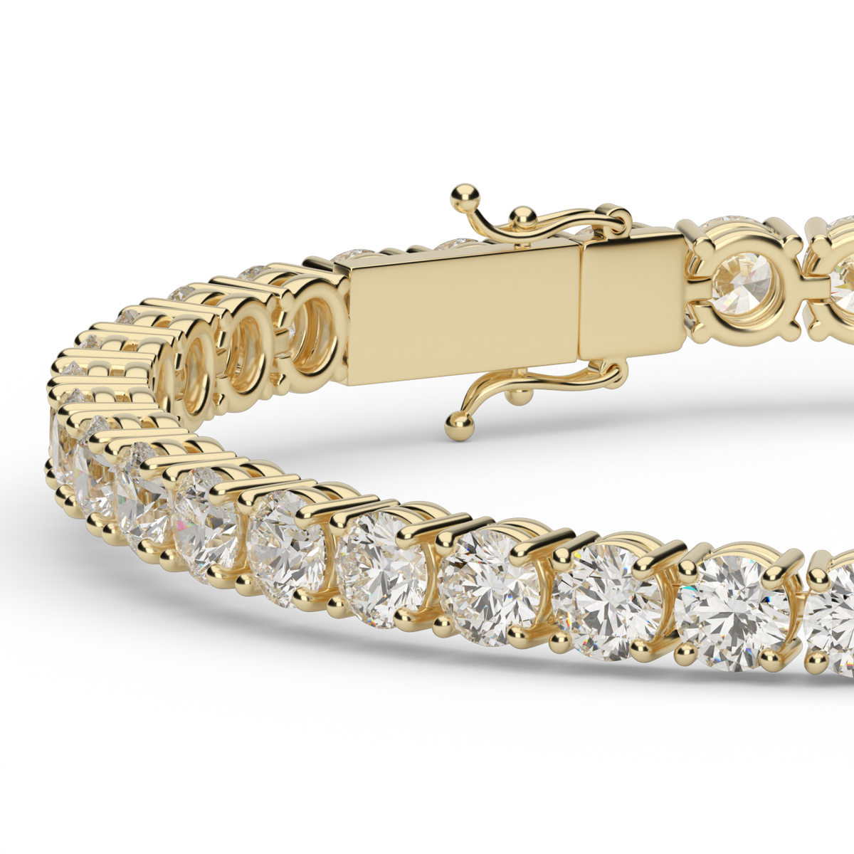 10 Carat Four Prong Diamond Tennis Bracelet — 14K Yellow Gold / Lab Diamond (image)