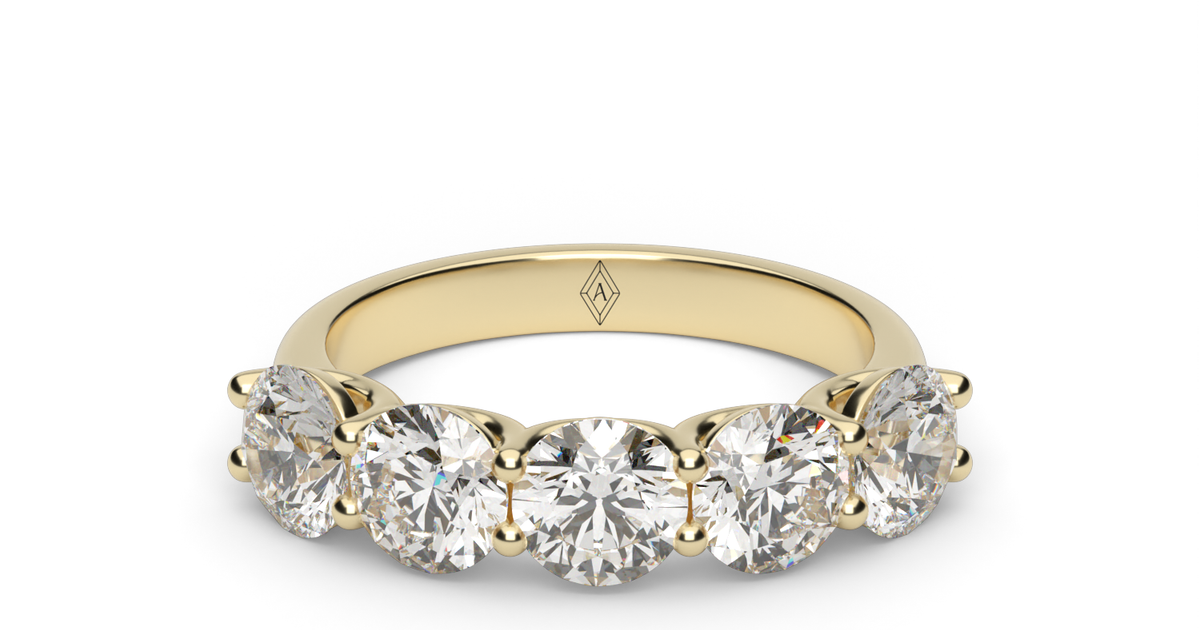 Five Stone Share Prong Round Anniversary Ring – Adamand