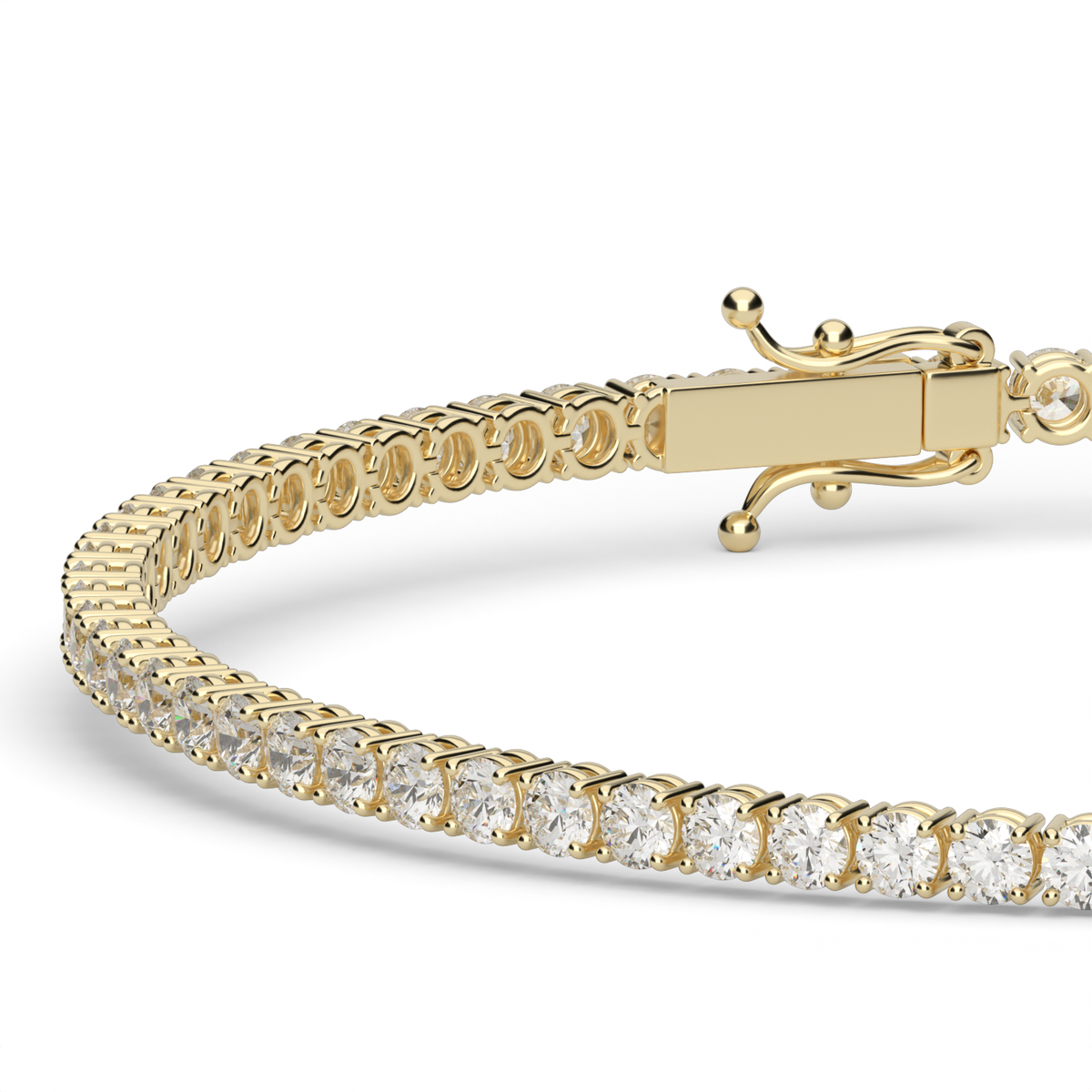 2 Carat Four Prong Diamond Tennis Bracelet — 14K Yellow Gold / Lab Diamond (image)