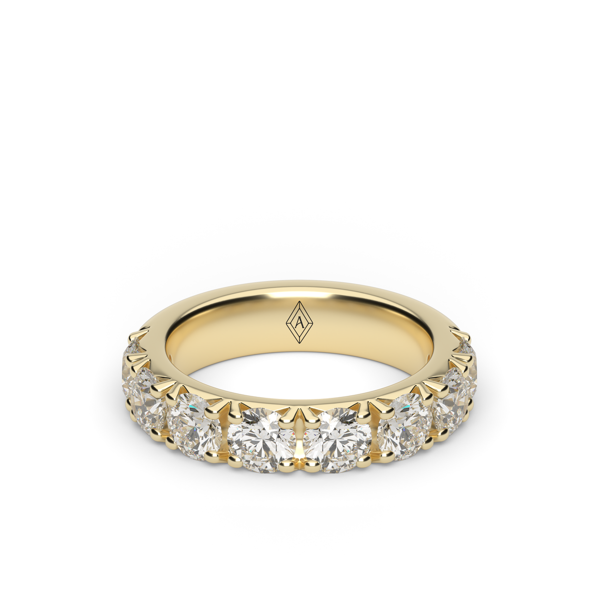 2 Carat French Pave Diamond Anniversary Ring — 14K Yellow Gold / Lab Diamond (image)