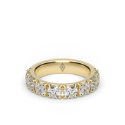 Yellow Gold Round Shape Diamond Anniversary Ring/Band With French Cut Setting.