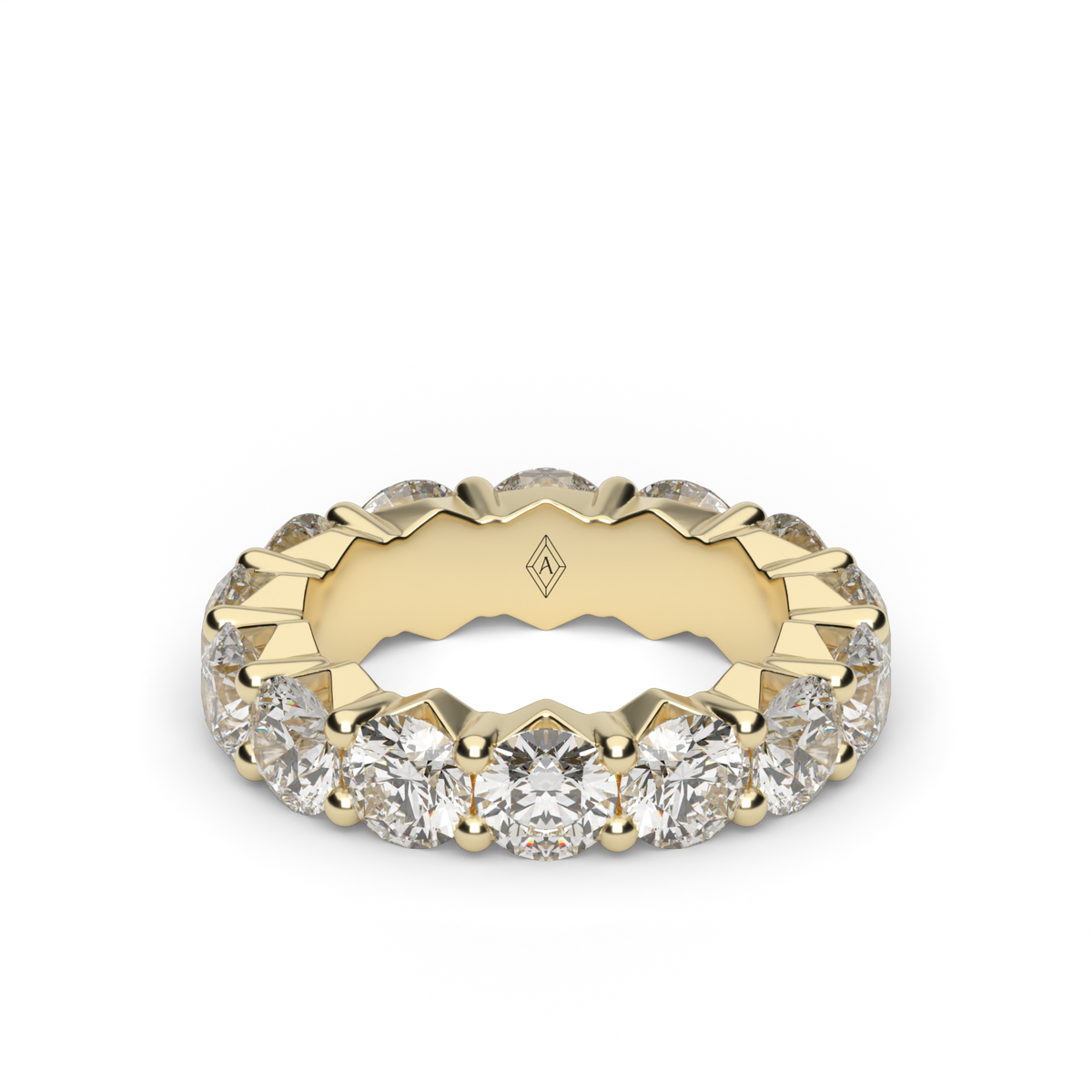 5 Ct Shared Prong Round Diamond Eternity Ring — 14K Yellow Gold / Lab Diamond (image)