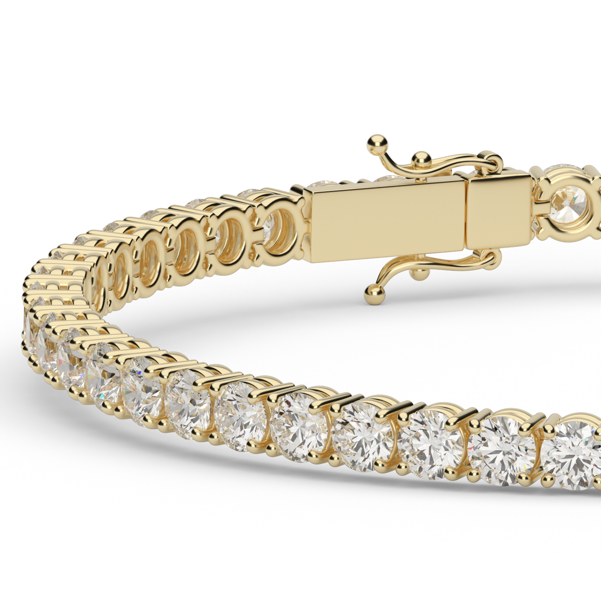6 Carat Four Prong Diamond Tennis Bracelet — 14K Yellow Gold / Lab Diamond (image)