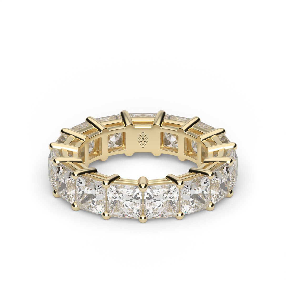 Princess Cut Diamond Eternity Ring — 14K Yellow Gold / 6 / Lab Diamond (image)