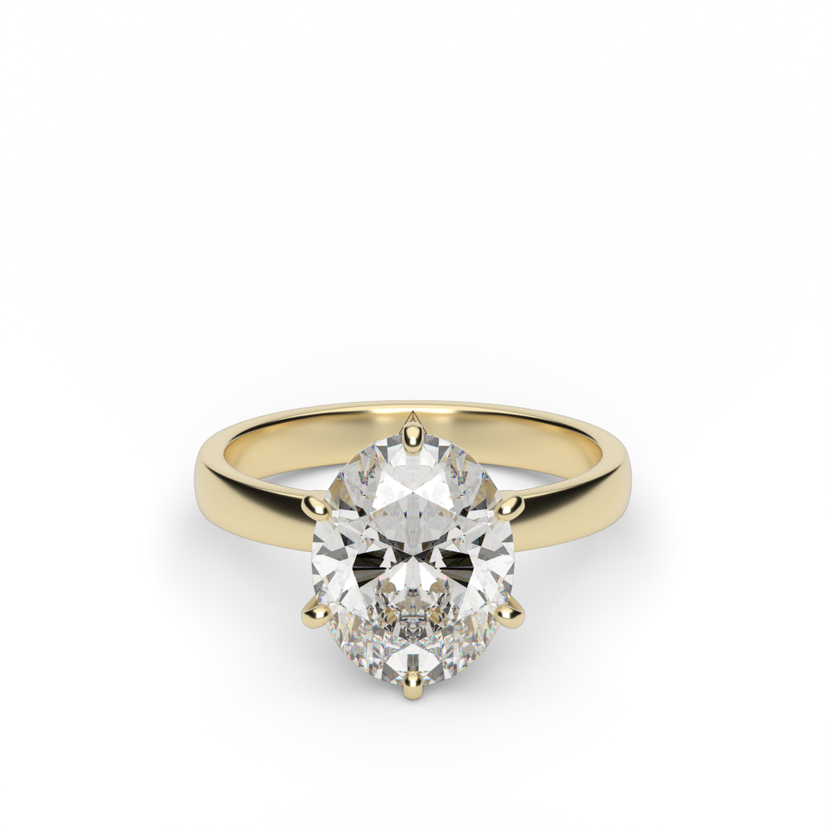 Comfort Fit Solitaire Engagement Ring (Six Prong) — 14K Yellow Gold / Oval (image)