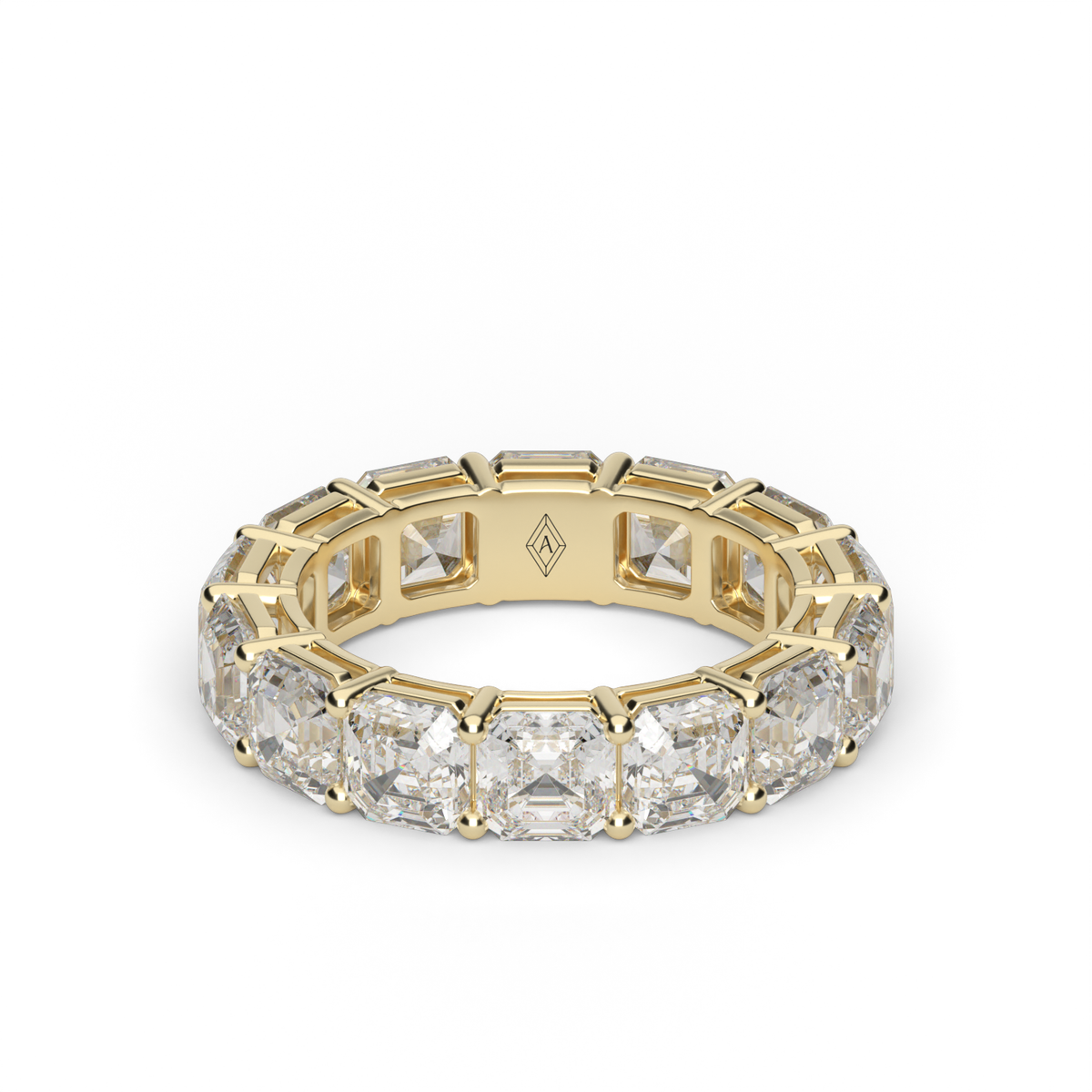 Asscher Cut Diamond Eternity Ring — 14K Yellow Gold / 6 / Lab Diamond (image)